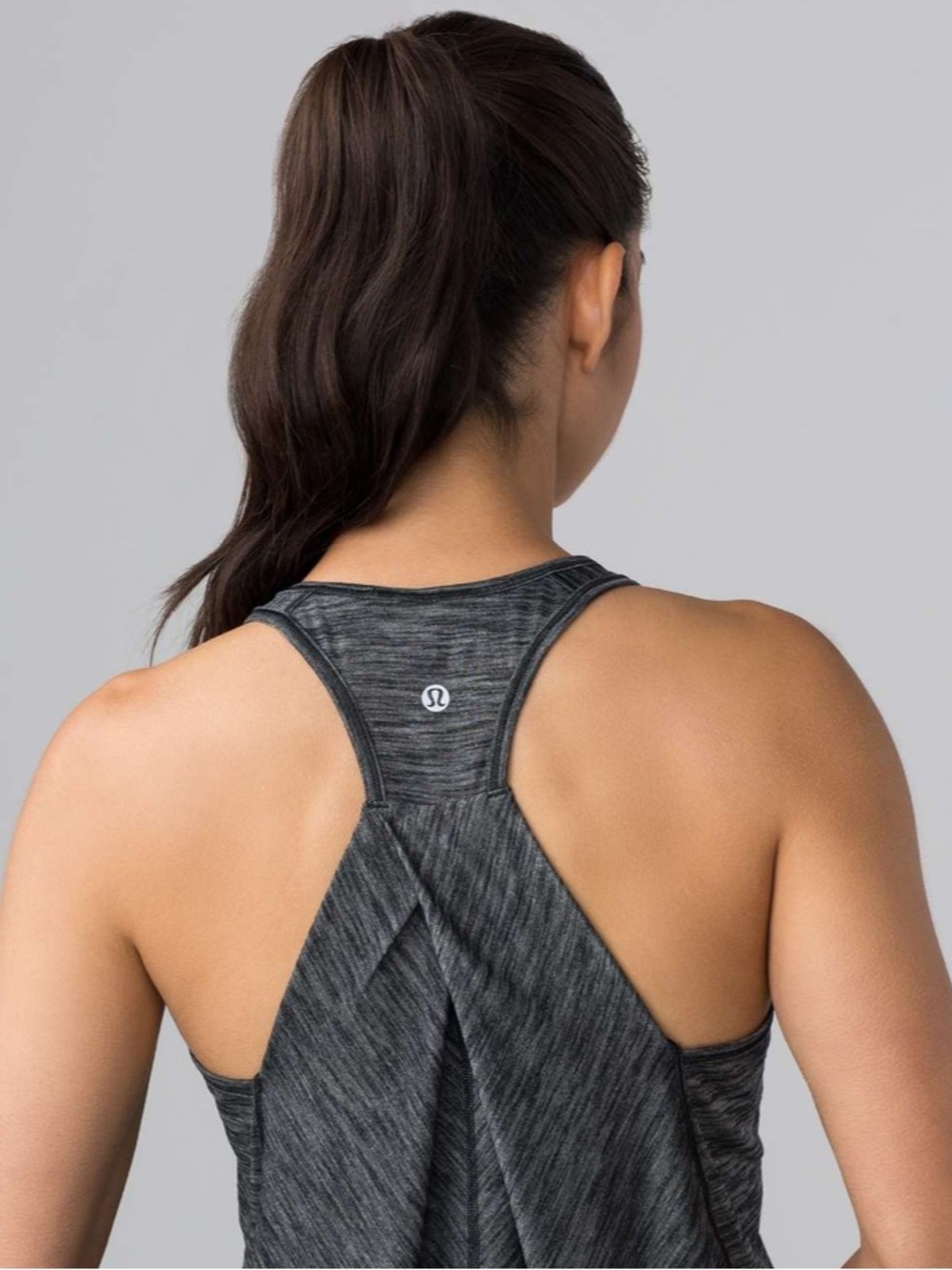 Lululemon Essential Tank Top Heathered Black Sz 8